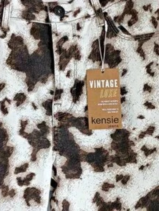 Kenzie Cow Print Lightweight Cotton Jeans - Picture 2 of 5